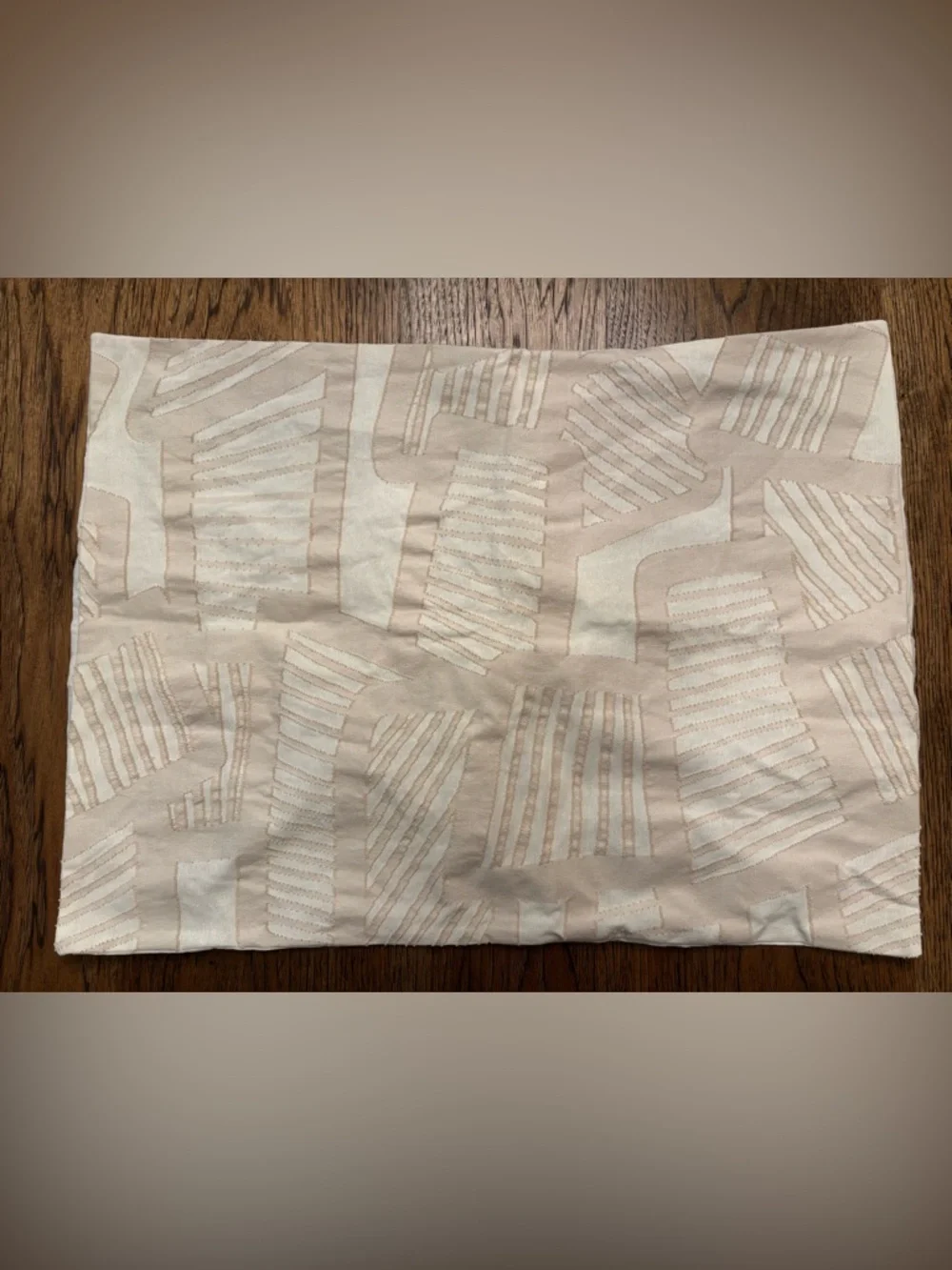 West Elm Organic Cotton Geometric Standard Pillow Cover 20x26 | Neutral Textured